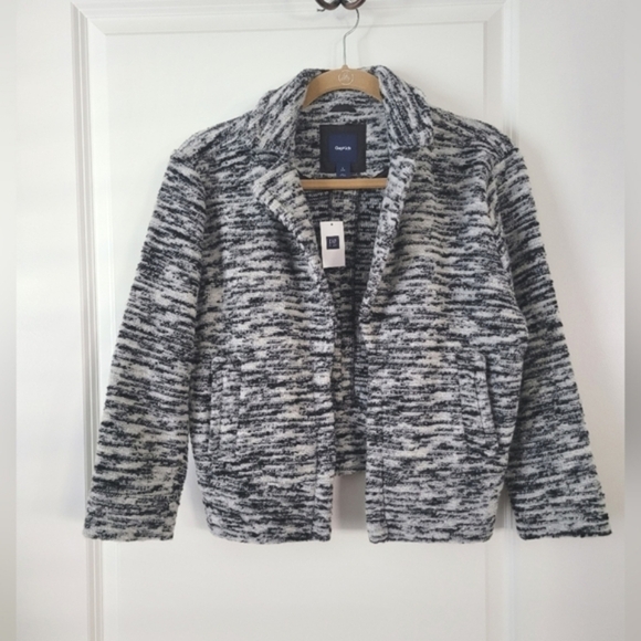 NWT GAP Kids Marled Cocoon Wool Jacket Large 10 - Picture 1 of 4